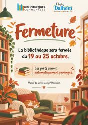 Fermeture des bibliothèques du 19 au 25 octobre 2026