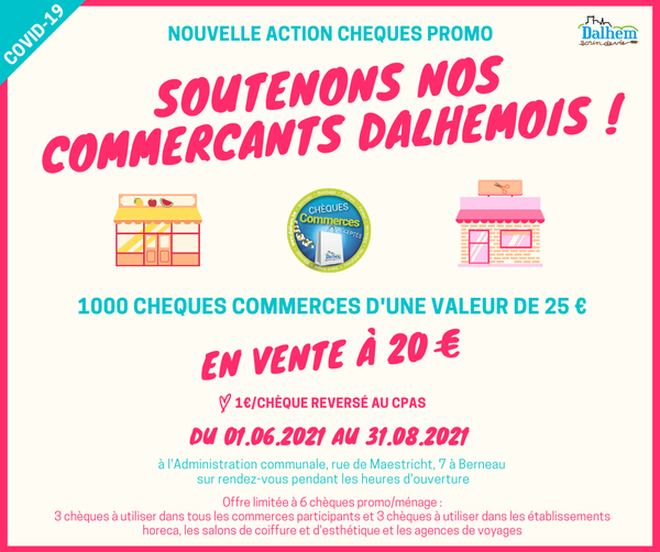 Pub chèques commerce promo juin août 2021