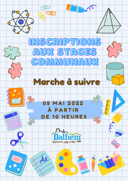 Instructions inscriptions stages