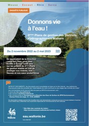 Enquête Publique : Projet des troisièmes plans de gestion des districts hydrographiques wallons (2022-2027)