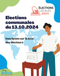 Elections communales et provinciales du 13.10.2024 - Inscription sur la liste communale des électeurs